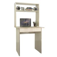 Стол компьютерный Милан-2Я Глянец, с надставкой дуб молочный / бежевый