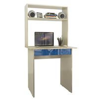 Стол компьютерный Милан-2Я Глянец, с надставкой дуб молочный / синий