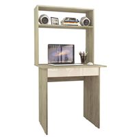 Стол компьютерный Милан-2Я Глянец, с надставкой дуб сонома / бежевый