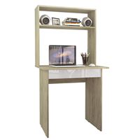 Стол компьютерный Милан-2Я Глянец, с надставкой дуб сонома / белый