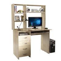 Стол компьютерный Милан-3 Глянец, с надставкой дуб сонома / бежевый