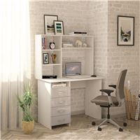 Стол письменный Милан, Левый/Правый Глянец, с надставкой белый / белый