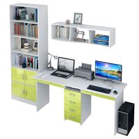 Уголок школьника Тандем УШ-2Я-02 Глянец белый / лайм