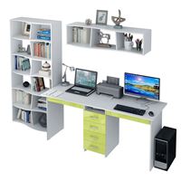 Уголок школьника Тандем УШ-2Я-03 Глянец белый / лайм