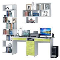 Уголок школьника Тандем УШ-2Я-04 Глянец белый / лайм