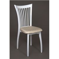 Стул "Виктория-1"  м/с  (Белый матовый / ткань Санта бел)