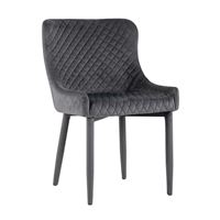 Стул  Ститч ткань велюр серый, ножки обиты велюром