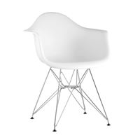 Стул DAR белый, основание хромированный металл, сидение PP пластик