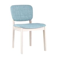 Стул FROST голубой обеденный деревянный массив гевеи цвет беленый дуб