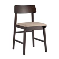 Стул ODEN коричневый обеденный деревянный массив гевеи с мягким сиденьем и спинкой