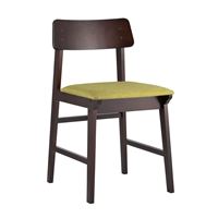 Стул ODEN оливковый обеденный деревянный массив гевеи с мягким сиденьем и спинкой