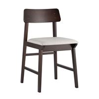 Стул ODEN светло-серый обеденный деревянный массив гевеи с мягким сиденьем и спинкой