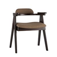 Стул OLAV кофейный обеденный деревянный массив гeвеи с мягким сиденьем со спинкой и подлокотниками