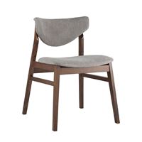 Стул RAGNAR обеденный деревянный с мягким серым тканевым сиденьем
