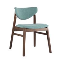 Стул RAGNAR обеденный деревянный с мягким синим тканевым сиденьем