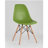 Стул Style DSW зеленый, высокопрочный литой полипропилен, сталь, натуральный массив бука