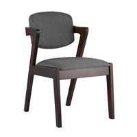 Стул Viva темно-серый обеденный деревянный массив гевеи с мягким сиденьем и спинкой