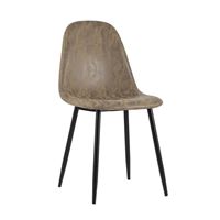 Стул Валенсия замша коричневый, каркас прочная сталь, принт цвета натурального дерева, замша