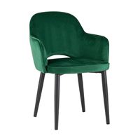 Стул Венера велюр изумрудный мебельная ткань велюр металлические черные ножки