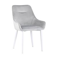 Стул Диана велюр цвет серый ножки белые из металла