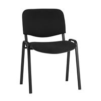 Стул Изо ( iso ) черный для посетителей и конференц залов, изгиб под спину, пластиковые опоры
