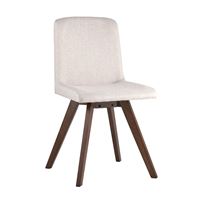 Стул обеденный MARTA деревянный с мягким серым тканевым сиденьем