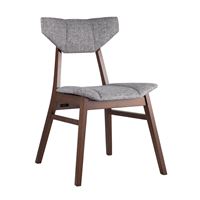 Стул обеденный TOR деревянный с мягким серым тканевым сиденьем