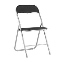 Стул складной Джек черный, механизм складывания, экокожа, хром