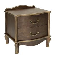Прикроватная тумба 2 ящика "Джульетта"  Золотая патина/Орех