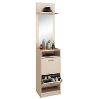 Обувница с зеркалом Ольга (ОЗ) дуб молочный