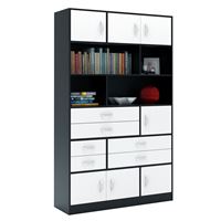 Стеллаж в комплекте Либерти-61 черный / белый