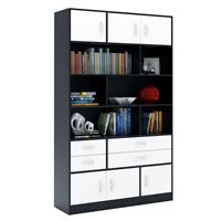 Стеллаж в комплекте Либерти-62 черный / белый