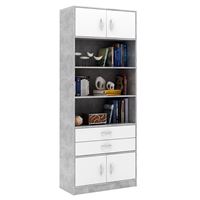 Стеллаж в комплекте Либерти-51 бетон / белый