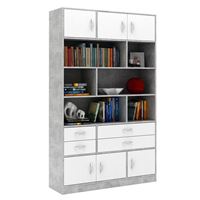 Стеллаж в комплекте Либерти-62 бетон / белый