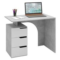 Стол компьютерный Нейт-1 бетон / белый