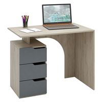 Стол компьютерный Нейт-1 дуб крафт / серый