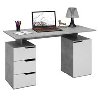 Стол компьютерный Нейт-3 бетон / белый