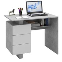 Стол компьютерный Ренцо-1 бетон / белый