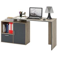 Стол письменный Слим-4, прямой/угловой дуб крафт / серый