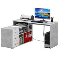 Стол угловой Краст-2 бетон / белый