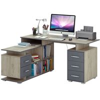 Стол угловой Краст-3 дуб крафт / серый