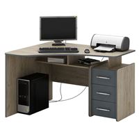 Стол угловой Триан-5 дуб крафт / серый