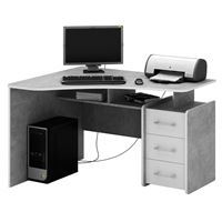 Стол угловой Триан-5 бетон / белый