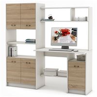 Компьютерный стол Август-9-Белый/Дуб-сонома