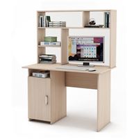 Письменный стол Лайт-2 с надстройкой-Дуб-молочный