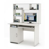 Письменный стол Лайт-2К с надстройкой-Белый
