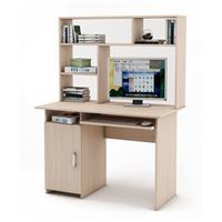 Письменный стол Лайт-2К с надстройкой-Дуб-молочный