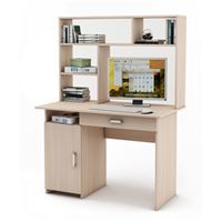 Письменный стол Лайт-2Я с надстройкой-Дуб-молочный