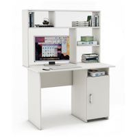 Письменный стол Лайт-3 с надстройкой-Белый