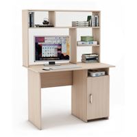 Письменный стол Лайт-3 с надстройкой-Дуб-молочный